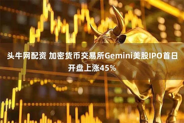 头牛网配资 加密货币交易所Gemini美股IPO首日开盘上涨45%