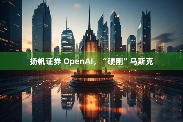 扬帆证券 OpenAI，“硬刚”马斯克